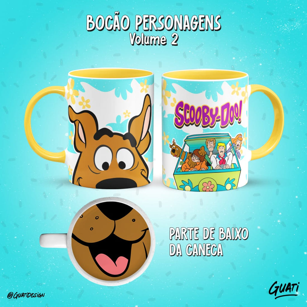 Tazas caricaturas con boca de personaje abajo