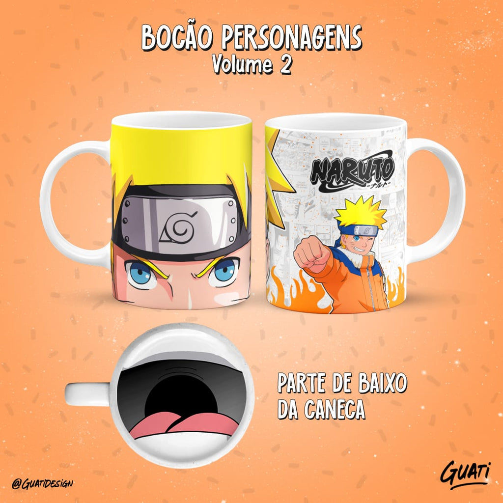 Tazas caricaturas con boca de personaje abajo
