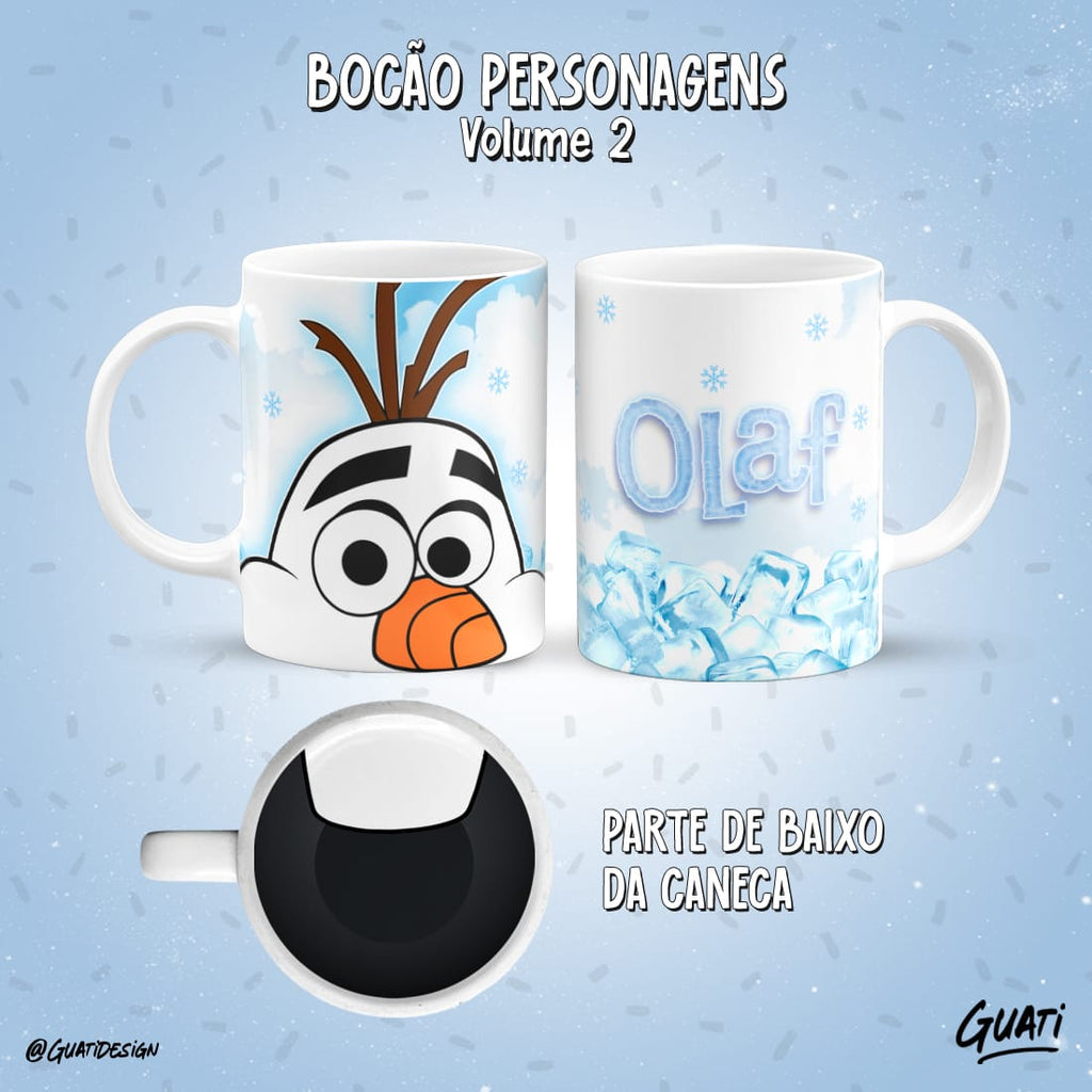 Tazas caricaturas con boca de personaje abajo