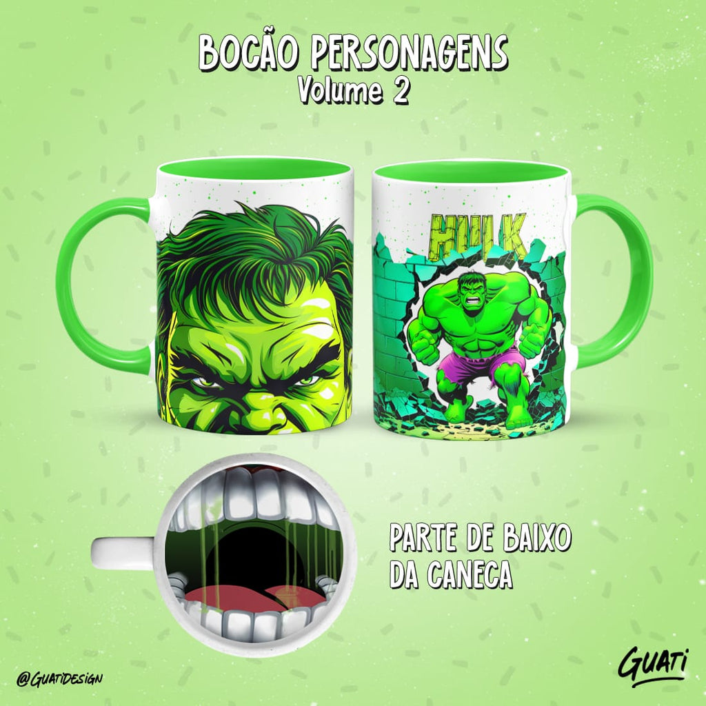 Tazas caricaturas con boca de personaje abajo